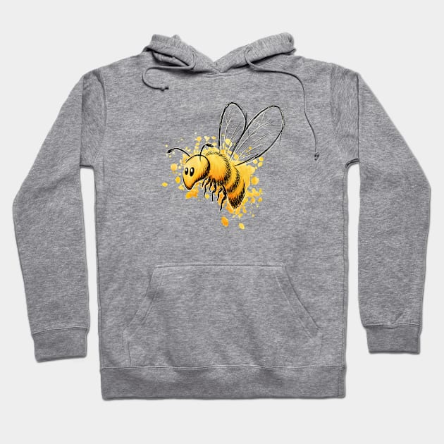 Casual Watercolor Wildlife Illustration | Cute Little Honey Bee Hoodie by SkizzenMonster